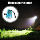 Hand Crank Solar Dynamo Torch Lamp Outdoor Emergency LED Flashlight (blue)