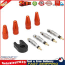 4pcs Presta Valve Stem Caps+ 4pcs Valve Cores+ Wrench Tool Kit (Red) Newly