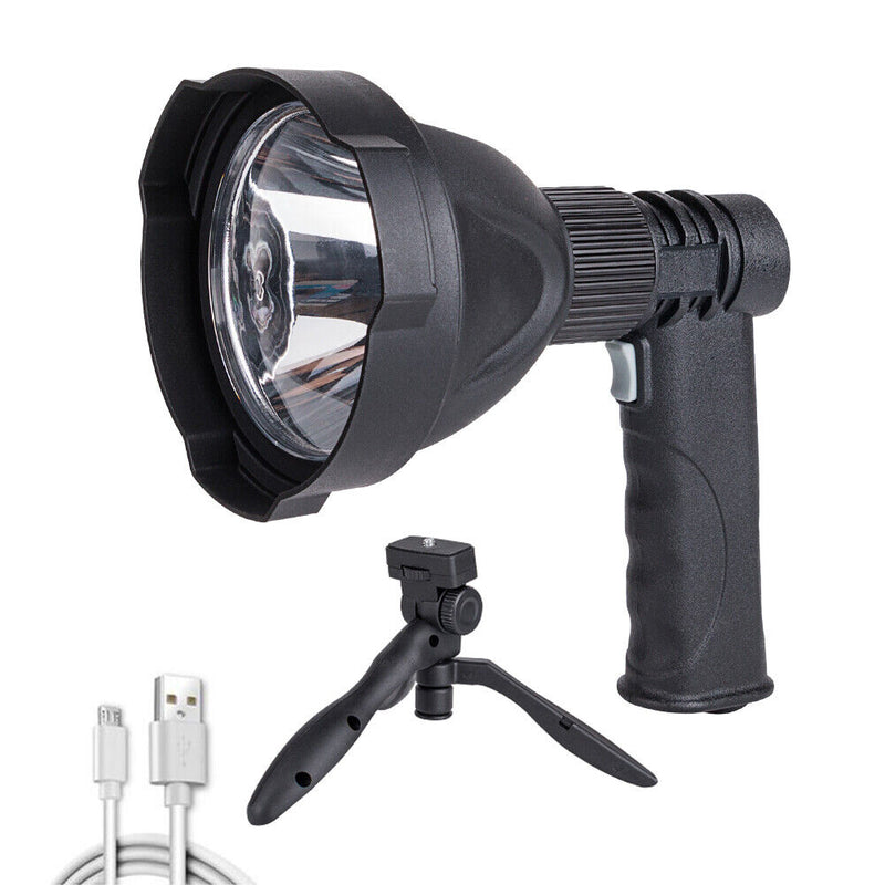 USB Charging LED Flashlight Outdoor Emergency Searchlight Handheld Spotlight