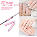 Double-Ended Nail Pen Poly Nail Gel Brush Stainless Steel (Light Pink) Newly