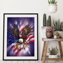 American Flag Eagle 5D DIY Full Round Diamond Painting Rhinestone Canvas Mosaic