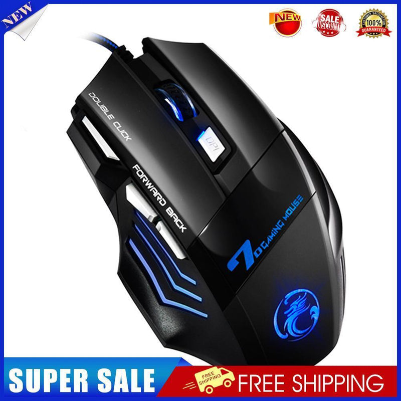 iMICE X7 Gaming Mouse USB Wired 4 Gears 2400DPI Backlight PC Optical Mice