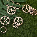 Blank Hollow 36pcs 20-36mm Wooden DIY Mixed Wheel Gear Handmade Craft Home Decor
