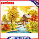 11CT Cotton Thread Landscape Autumn Stamped Embroidery Canvas Set Embroidery DIY