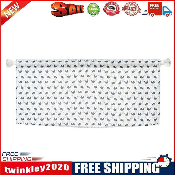 Short Curtain Shading Curtains Home Decor for Window Screen (Sea Whale)
