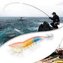 Luminous Wood Shrimp Bait Squid Hook Jig Sea Cuttlefish Lures (Orange Blue)