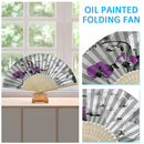 Oil Paint Folding Fan By Numbers DIY Butterfly Orchid Painted Art Craft Handmade