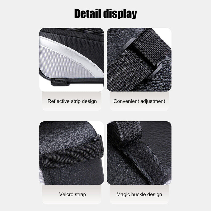 MTB Bike Bag Front Top Tube Touch Screen Mobile Phone Holder Case (Black) Newly