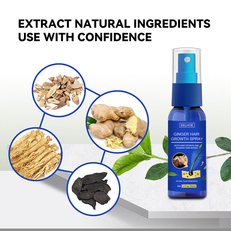 30ml Hair Fast Grow Spray Oil Ginger Plant Essence Men Women Hair Loss Treatment