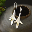 Women Crack Shell Flower Petal Earrings Jewelry Drop Earrings Dangle Stud