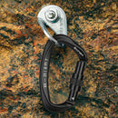 25KN D Shape Safety Lock Carabiner Outdoor Rock Climbing Buckle (Black)