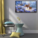 Full Drill Round Diamond Painting Kit DIY 5D Mosaic Snow Deer Rhinestone Picture