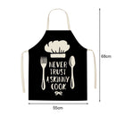 Kitchen Linen Apron Cutlery Print Home Restaurant Cooking Baking Bib Tools