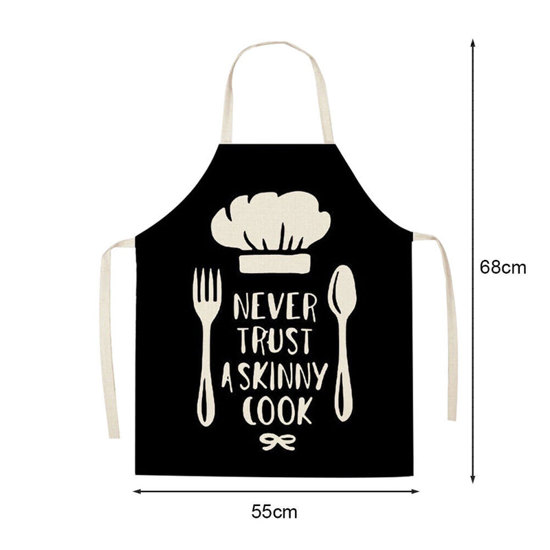 Kitchen Linen Apron Cutlery Print Home Restaurant Cooking Baking Bib Tools