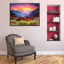 5D Diamond Painting Sunrise Hillside Full Round Drill Rhinestone DIY Wall Art