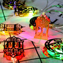 Ramadan 10 LED Moon Star Light Muslim Eid Mubarak String Decor (RGB Flash) Newly