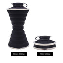 Sports 500mL Collapsible Soft Kettle Outdoor Silicone Water Bottle (Black) Newly