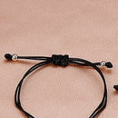 Stainless Steel Hollow Love Adjustable Women Bracelet Set Woven Hand Strap