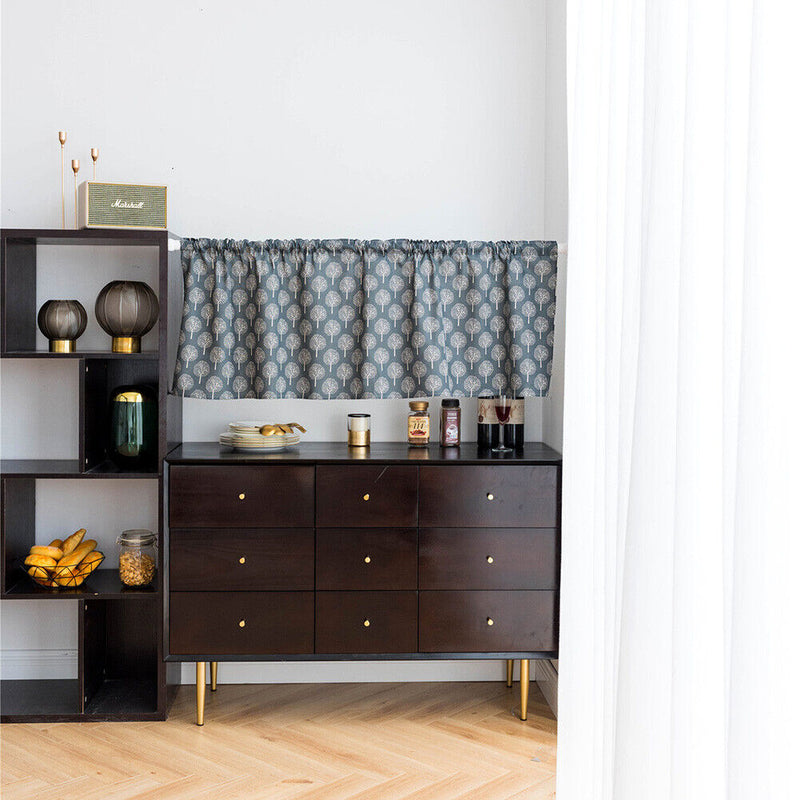 Short Curtain Shading Curtains Home Decor for Window Screen (Navy Tree) Newly