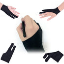 Artist Fingerless Free Size Two Finger Black Drawing Glove Anti-fouling