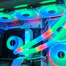 CoolMoon 2pcs Luminous Sleeve Silicone Water Cooled Tubes DIY PC Case Decorative