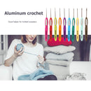 10pcs Plastic Handle Aluminum Crochet Hooks Yarn Knitting Needle Set for Sweater