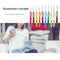 10pcs Plastic Handle Aluminum Crochet Hooks Yarn Knitting Needle Set for Sweater