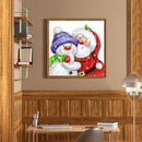 5D DIY Full Drill Round Shape Snowman Rhinestone Diamond Drawing for Bedroo