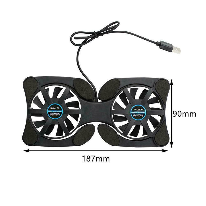Foldable Mini Notebook Cooler Laptop USB Double Cooling Stand Computer Pad N5T1