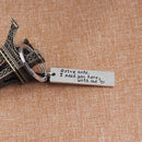 Fashion Men Letter Print Pendant Keychain Stainless Steel Key Ring (D1232)
