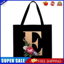 Alphabet flowers Printed Shoulder Shopping Bag Casual Large Tote Handbag E