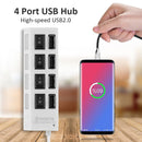 USB Hub 480Mbps Multi USB 2.0 Adapter 4 Port Expander Splitter (White)