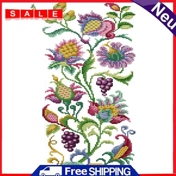 14CT Partial Cross Stitch Fruits Flower Counted DIY Home Decoration Crafts Gifts