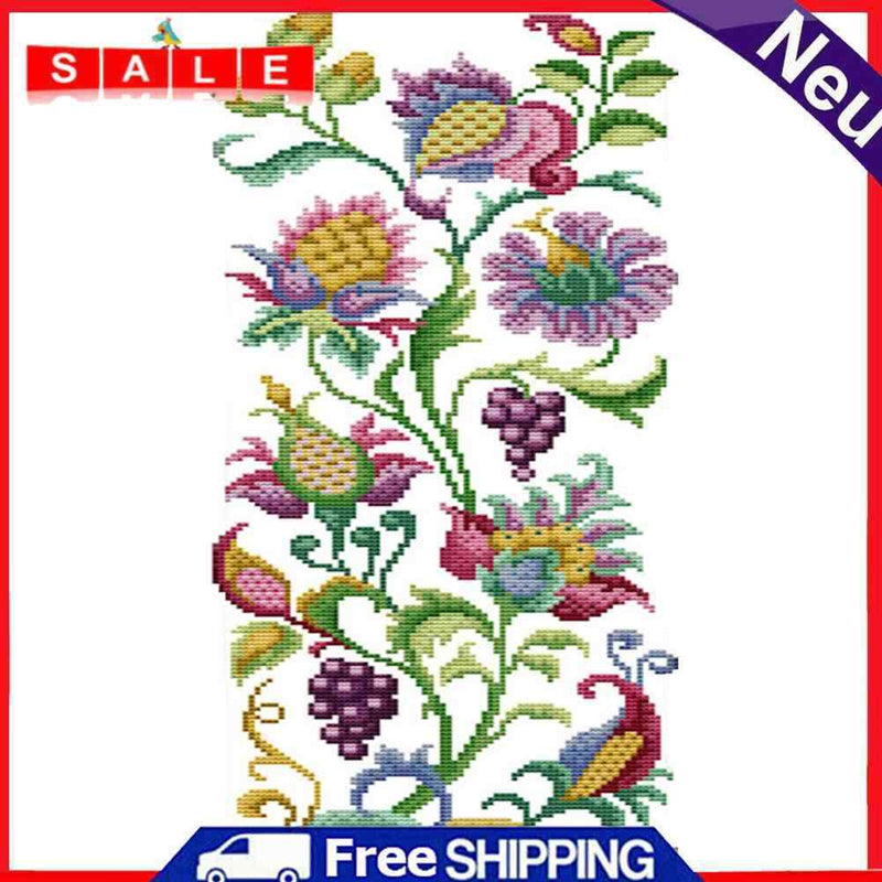 14CT Partial Cross Stitch Fruits Flower Counted DIY Home Decoration Crafts Gifts