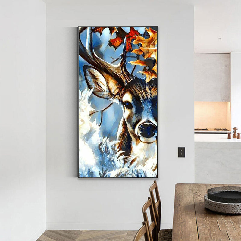 Deer Oil Paint By Numbers Kits DIY Handpainted on Canvas Animal Wall Unframed