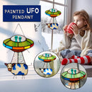 UFO Alien Cow Sign, Window Hanging Suncatcher, Cute Ornaments for Kids Bedroom