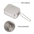 Stainless Steel Portable Wooden Cover Storage Box Food Container Lunch Box