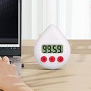 Water Drop Electronic Countdown LCD Digital Timer Study Alarm Clock (White)