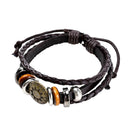 Unisex Retro Handmade Totem PU Leather Ornament Bracelet Gift for Lovers(2)