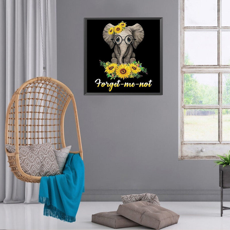 5D DIY Full Round Drill Diamond Painting Mosaic Cartoon Elephant Pattern