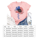 Independence Day Print Sunflower Tea T-Shirt (Pink S)