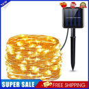 2x100 LED Solar String Light Outdoor Copper Wire Garland Lamp (Warm White)