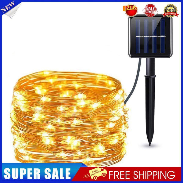 2x100 LED Solar String Light Outdoor Copper Wire Garland Lamp (Warm White)