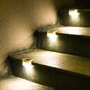 8pcs LED Solar Path Stair Fence Lamp Outdoor Waterproof Step Deck Light (D)