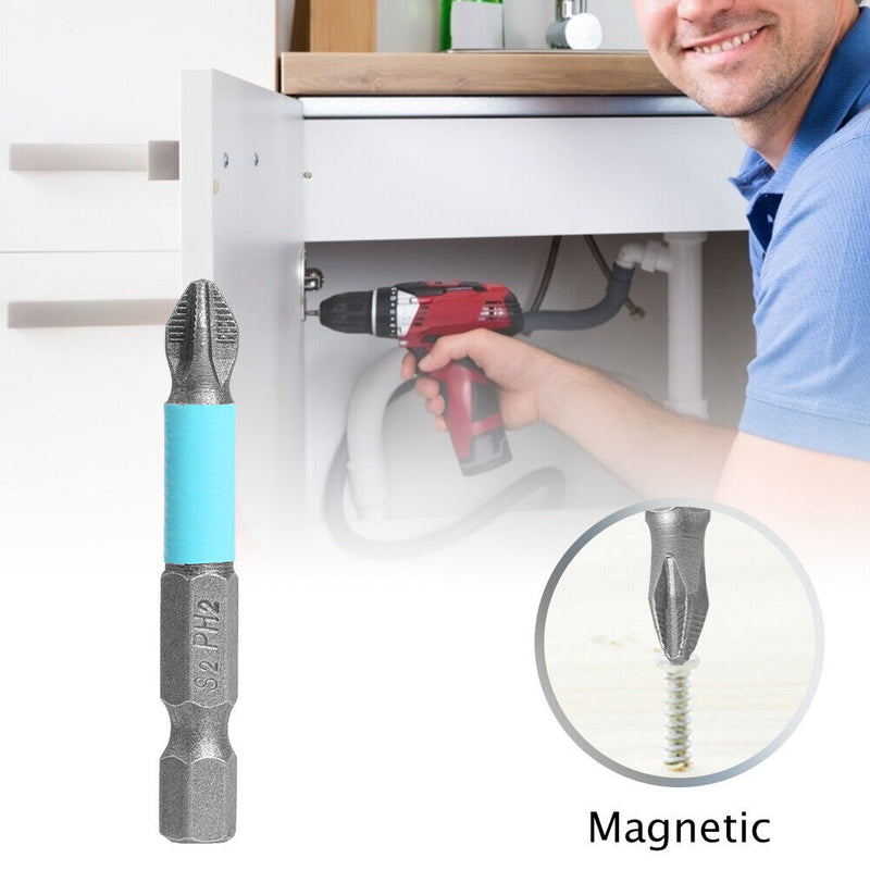 50mm PH2 Cross Head Drill S2 Electric Magnetic Screwdriver Bits (10pcs)
