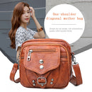 Women Daily Rivets Multi Pockets Shoulder Tote Street Shopping PU Messenger Bags