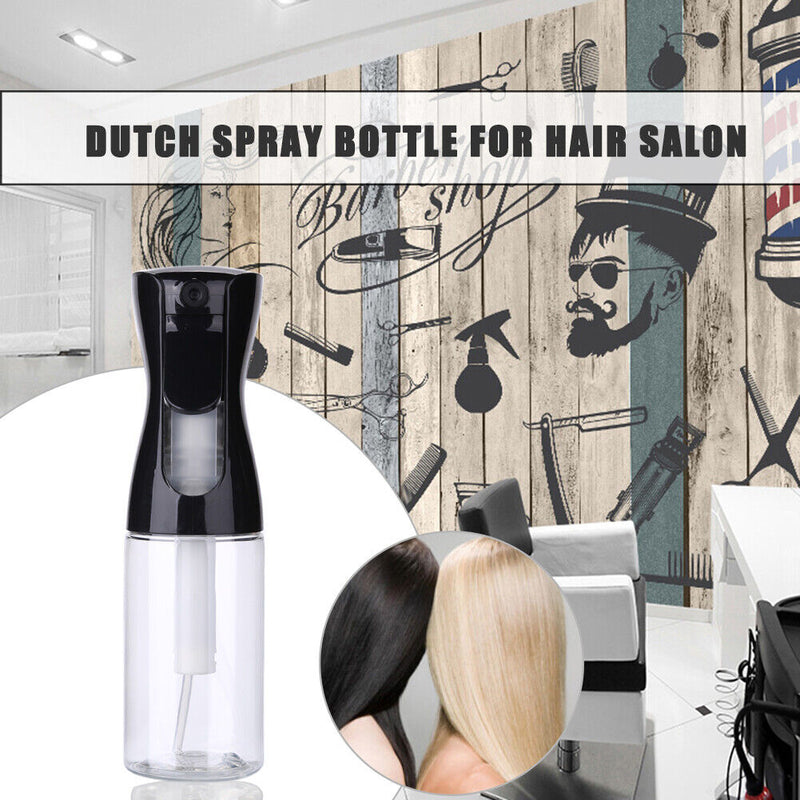 200ml High Pressure Spray Mist Bottle Salon Barber Hair Tool (Clear Black)