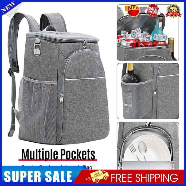 #A 30L Cooler Backpack Waterproof Shoulder Ice Bag Large Capacity Outdoor Equipm