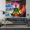 Multifunction Meditation Man Wall Tapestry Hanging Blanket Beach Camp Rug