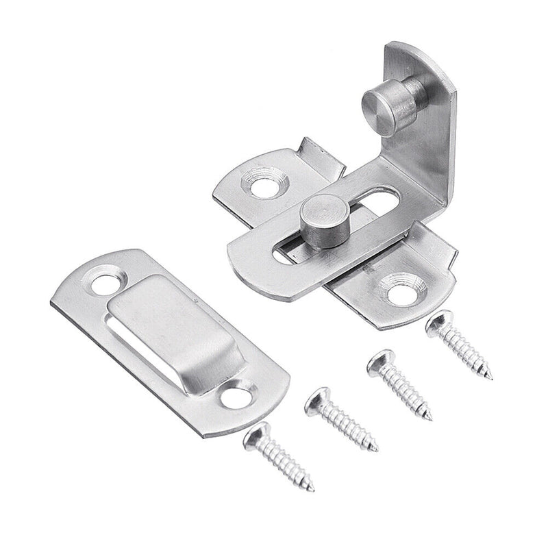 Stainless Steel Sliding Door Bolt Right Angle Home Safety Gate Bolt Lock Newly